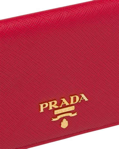 saffiano leather passport holder and card case prada|Prada wallet.